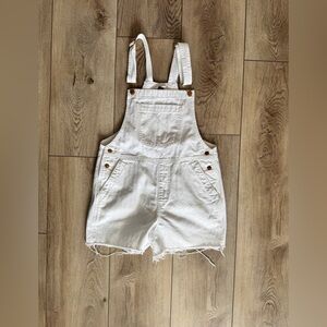 Universal Thread White Denim Overall Shorts